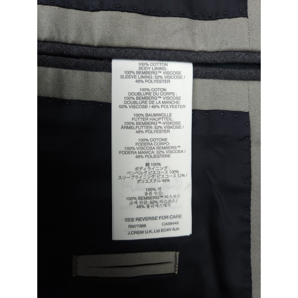 JCrew Ludlow Blazer Jacket‎ Men's 42R Gray 2-Button Cotton Larusmiani - Picture 8 of 14